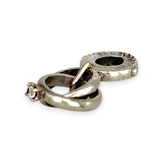 SILVER DEAL | Pandora Sterling Silver Dangle Charm - Wedding Rings