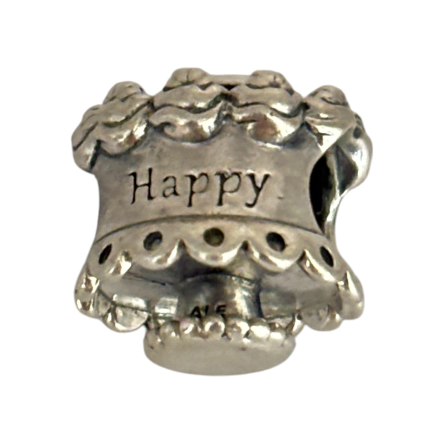 SILVER DEAL | Pandora Sterling Silver Bead Charm - Happy Birthday Cake