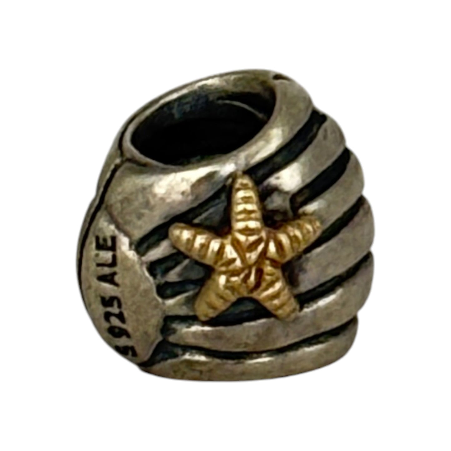 SILVER DEAL | Pandora Sterling Silver Bead Charm - Seashell with Starfish