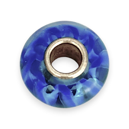 SILVER DEAL | Sterling Silver Murano Charm - Ocean Whirl