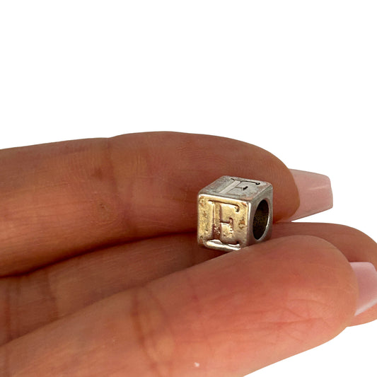 SILVER DEAL | Sterling Silver Bead Charm - Letter E