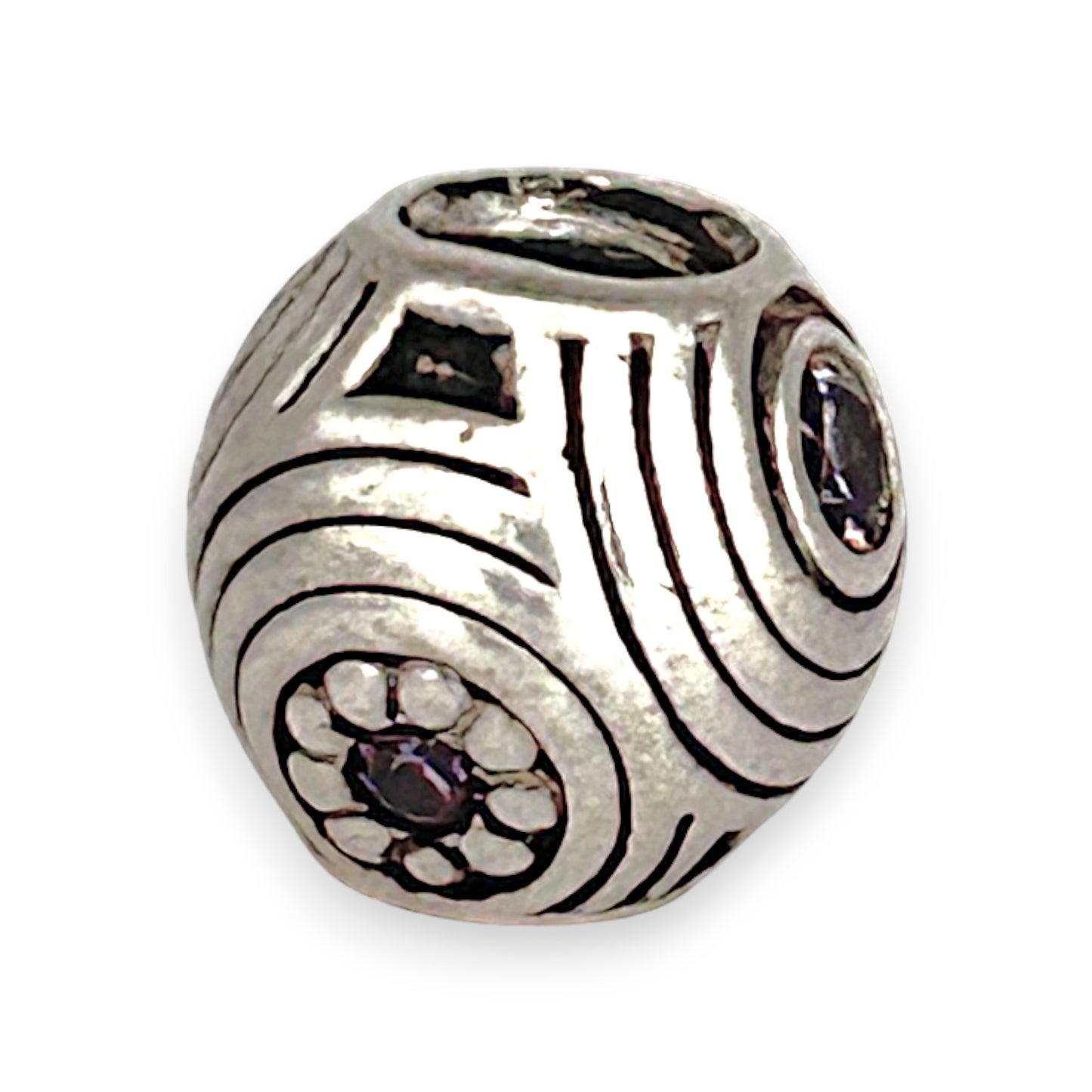 SILVER DEAL | Pandora Sterling Silver Bead Charm - Hypnotic Purple CZ