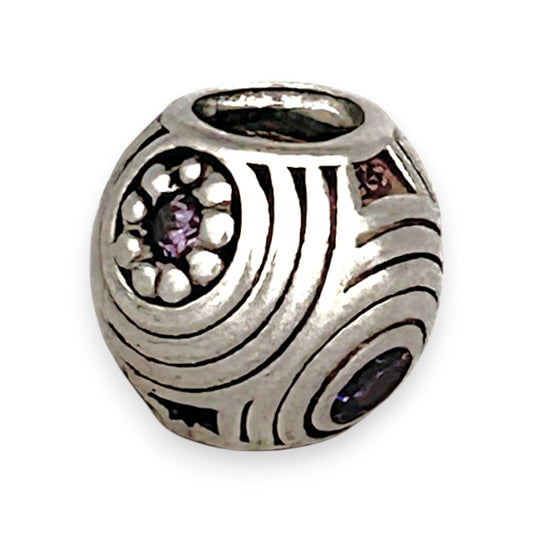 SILVER DEAL | Pandora Sterling Silver Bead Charm - Hypnotic Purple CZ