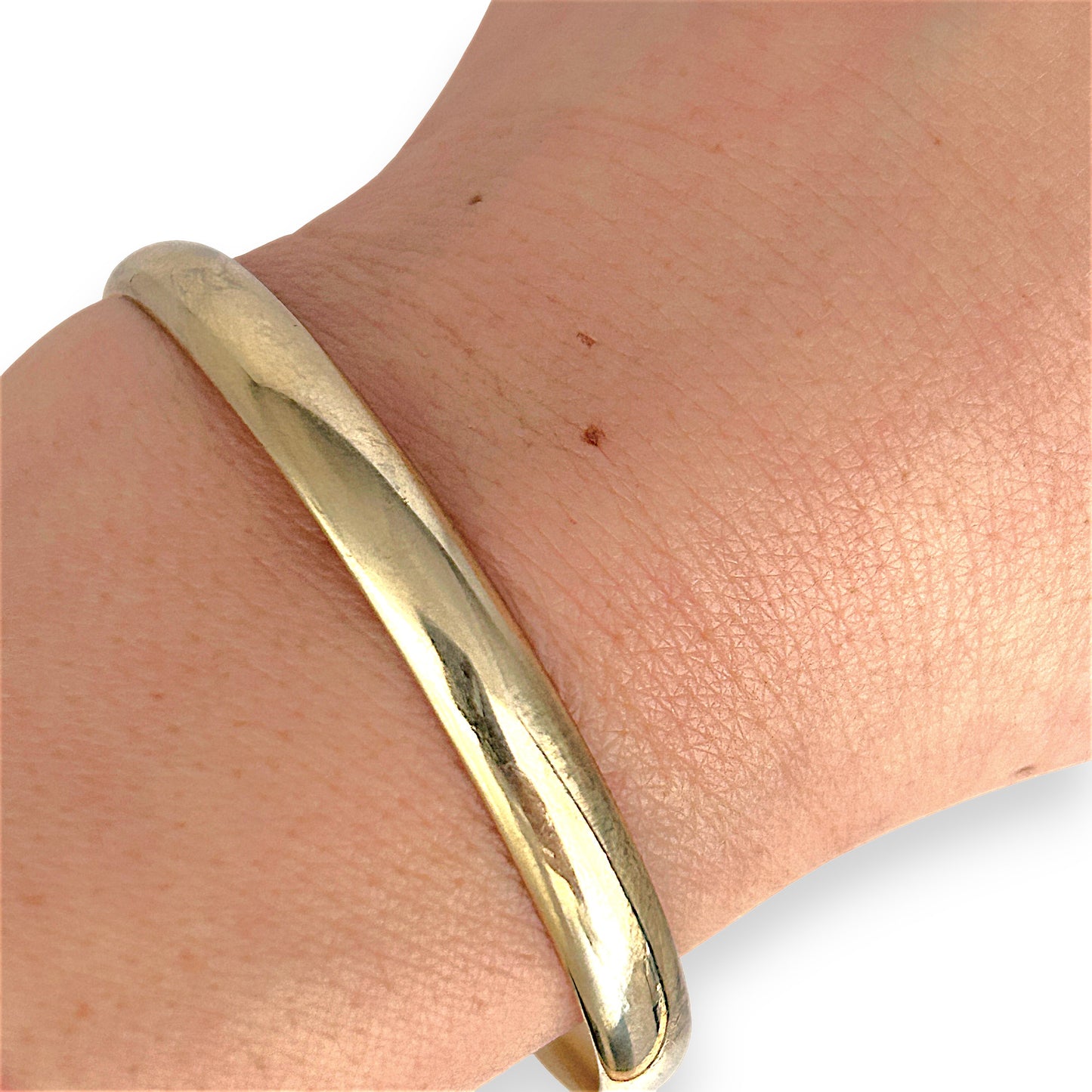 GOLD DEAL | 9ct (9K) Gold Refurbished Handmade Oval Bangle Valuation $5,300