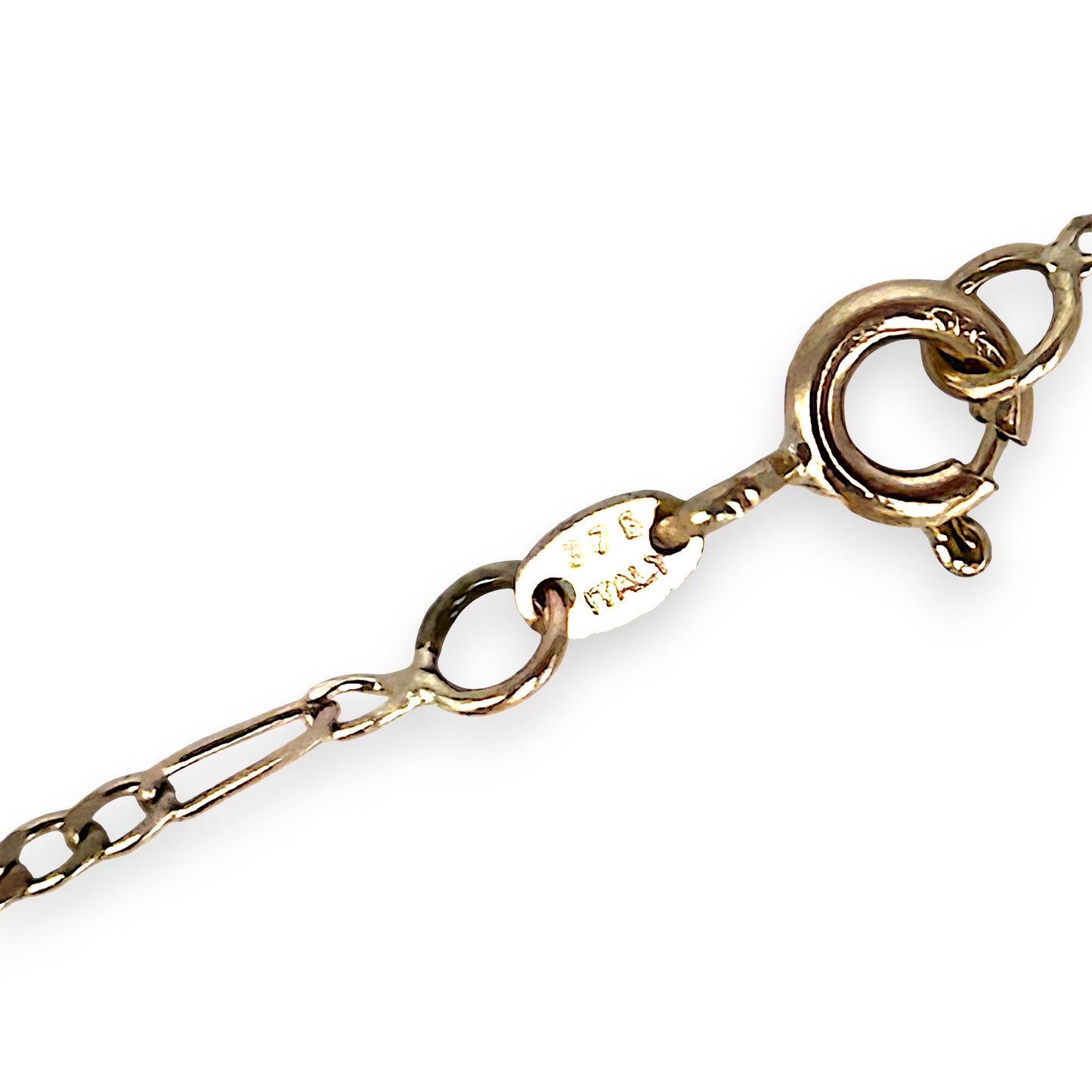 GOLD DEAL | 9ct (9K) Gold Ocean-Inspired Figaro Bracelet 20.5cm Dolphin Charms