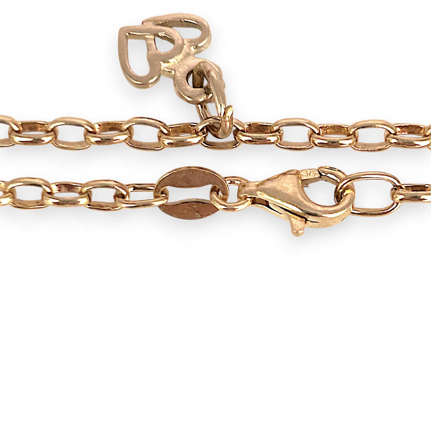 GOLD DEAL | 9ct (9K) MHJ Gold Belcher Bracelet 18cm Symbolic Charms Hearts & Star