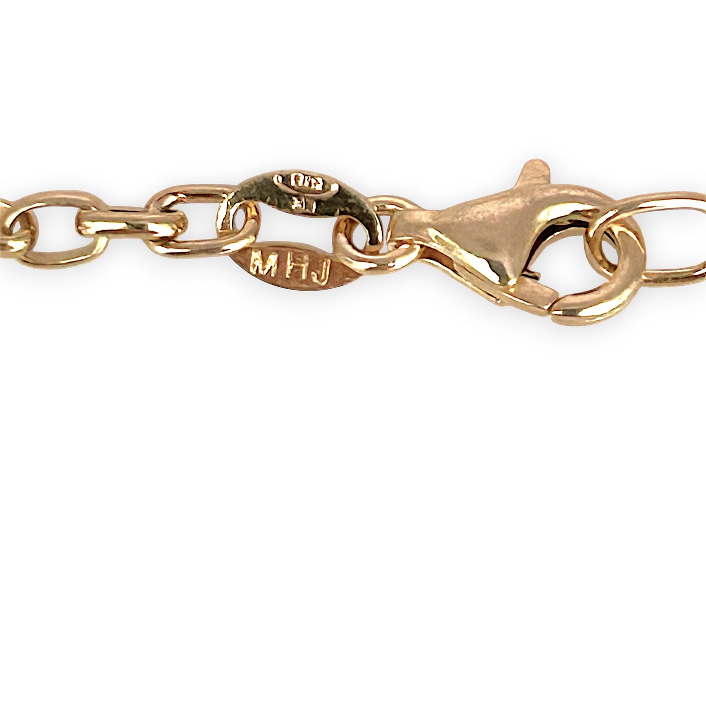 GOLD DEAL | 9ct (9K) MHJ Gold Belcher Bracelet 18cm Symbolic Charms Hearts & Star