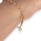 GOLD DEAL | 9ct (9K) MHJ Gold Belcher Bracelet 18cm Symbolic Charms Hearts & Star