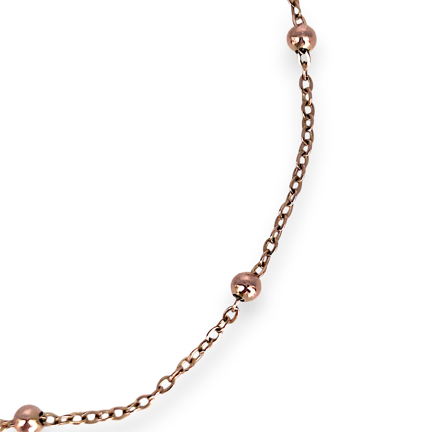 GOLD DEAL | 9ct (9K) Rose Gold Minimalist Beaded Bracelet 19cm