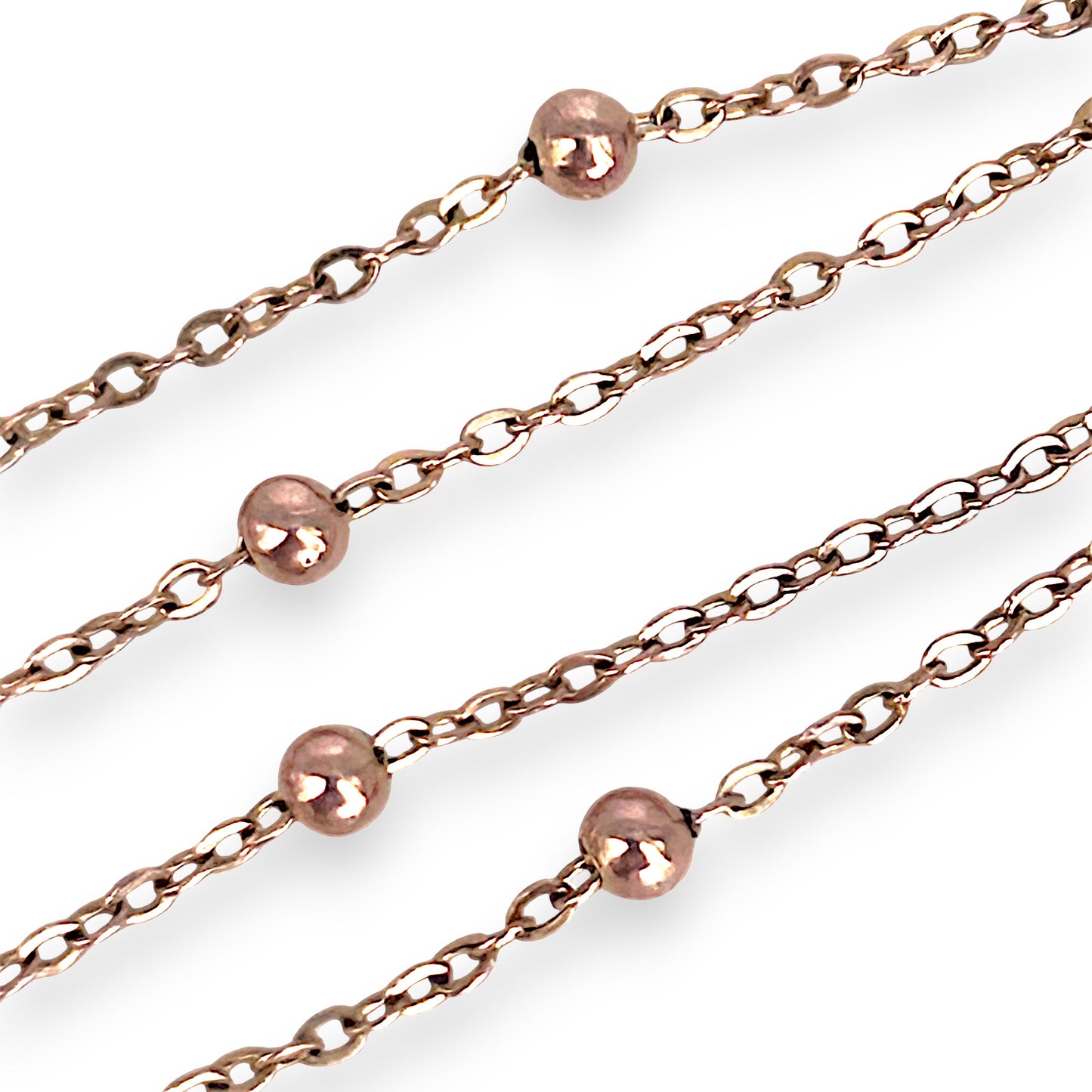 GOLD DEAL | 9ct (9K) Rose Gold Minimalist Beaded Bracelet 19cm