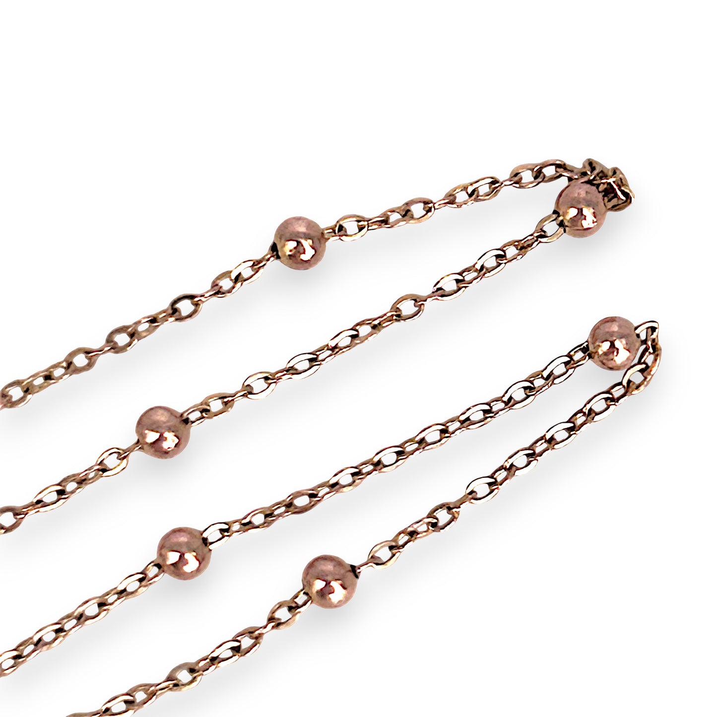 GOLD DEAL | 9ct (9K) Rose Gold Minimalist Beaded Bracelet 19cm