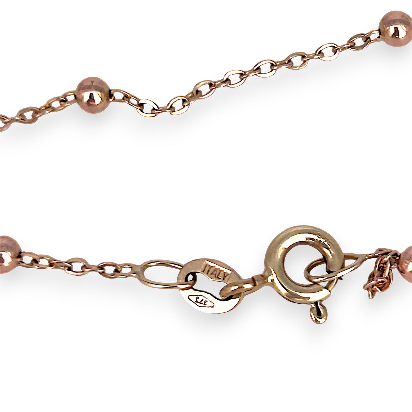GOLD DEAL | 9ct (9K) Rose Gold Minimalist Beaded Bracelet 19cm