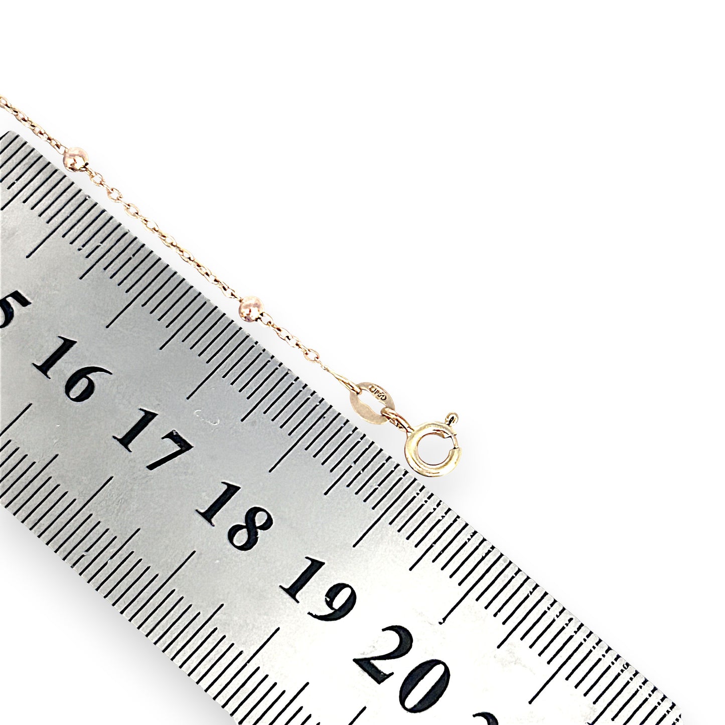 GOLD DEAL | 9ct (9K) Rose Gold Minimalist Beaded Bracelet 19cm