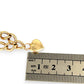 GOLD DEAL | 9ct (9K) Gold Heart, Rose & Bear Motifs Refurbished Bracelet 21cm