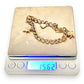 GOLD DEAL | 9ct (9K) Gold Heart, Rose & Bear Motifs Refurbished Bracelet 21cm
