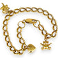 GOLD DEAL | 9ct (9K) Gold Heart, Rose & Bear Motifs Refurbished Bracelet 21cm