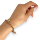 GOLD DEAL | 9ct (9K) Gold Heart, Rose & Bear Motifs Refurbished Bracelet 21cm