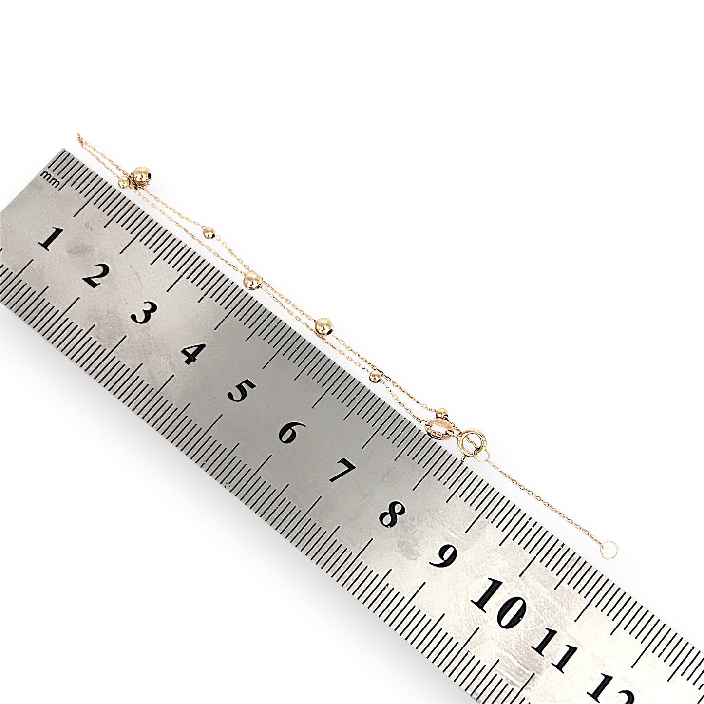 GOLD DEAL | 9ct (9K) Gold Beaded Cable Bracelet - Minimalist Grace with Adjustable Fit