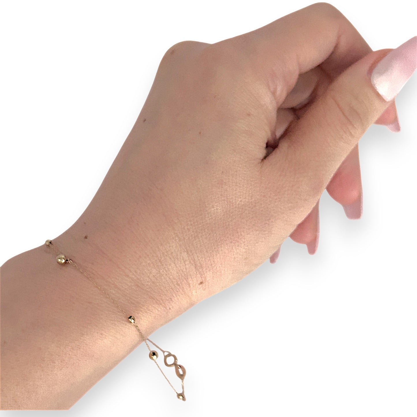 GOLD DEAL | 9ct (9K) Gold Beaded Cable Bracelet - Minimalist Grace with Adjustable Fit
