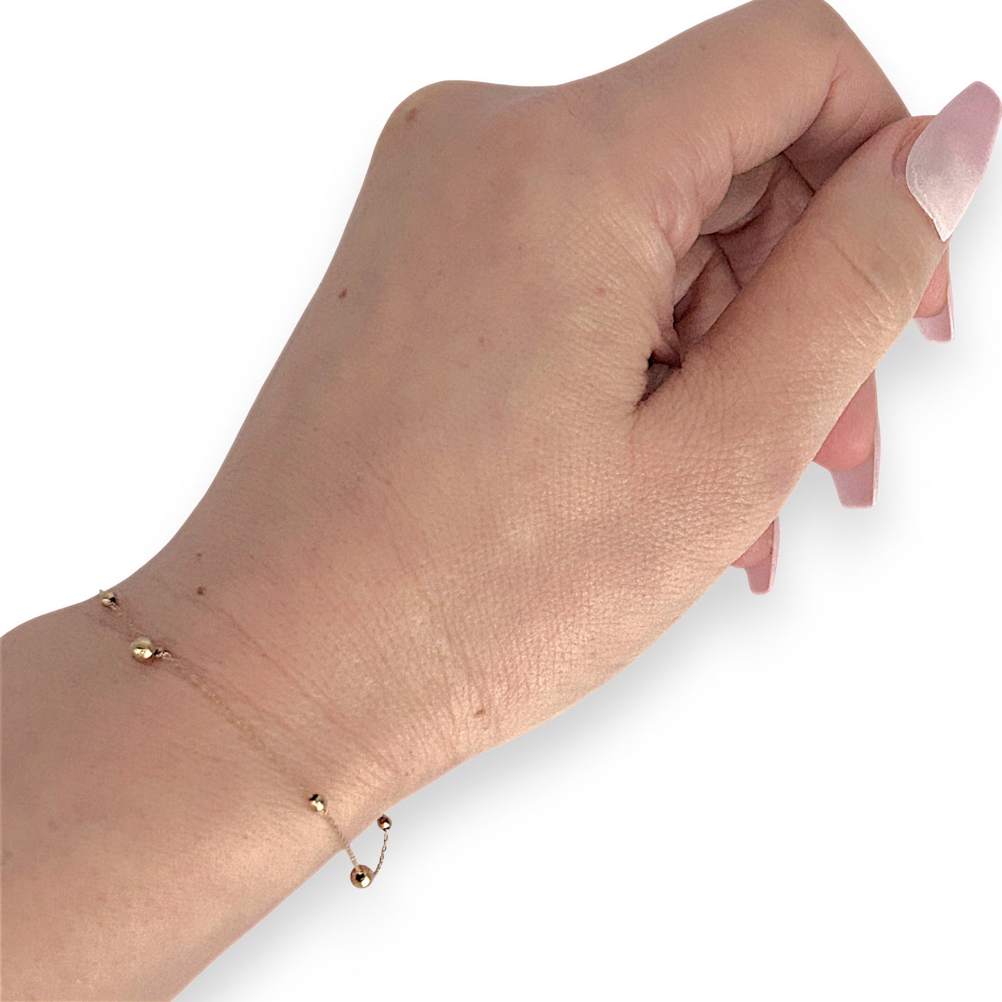 GOLD DEAL | 9ct (9K) Gold Beaded Cable Bracelet - Minimalist Grace with Adjustable Fit