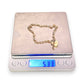 GOLD DEAL | 9ct (9K) Gold Sentimental Figaro Bracelet 18cm Padlock & Safety Chain