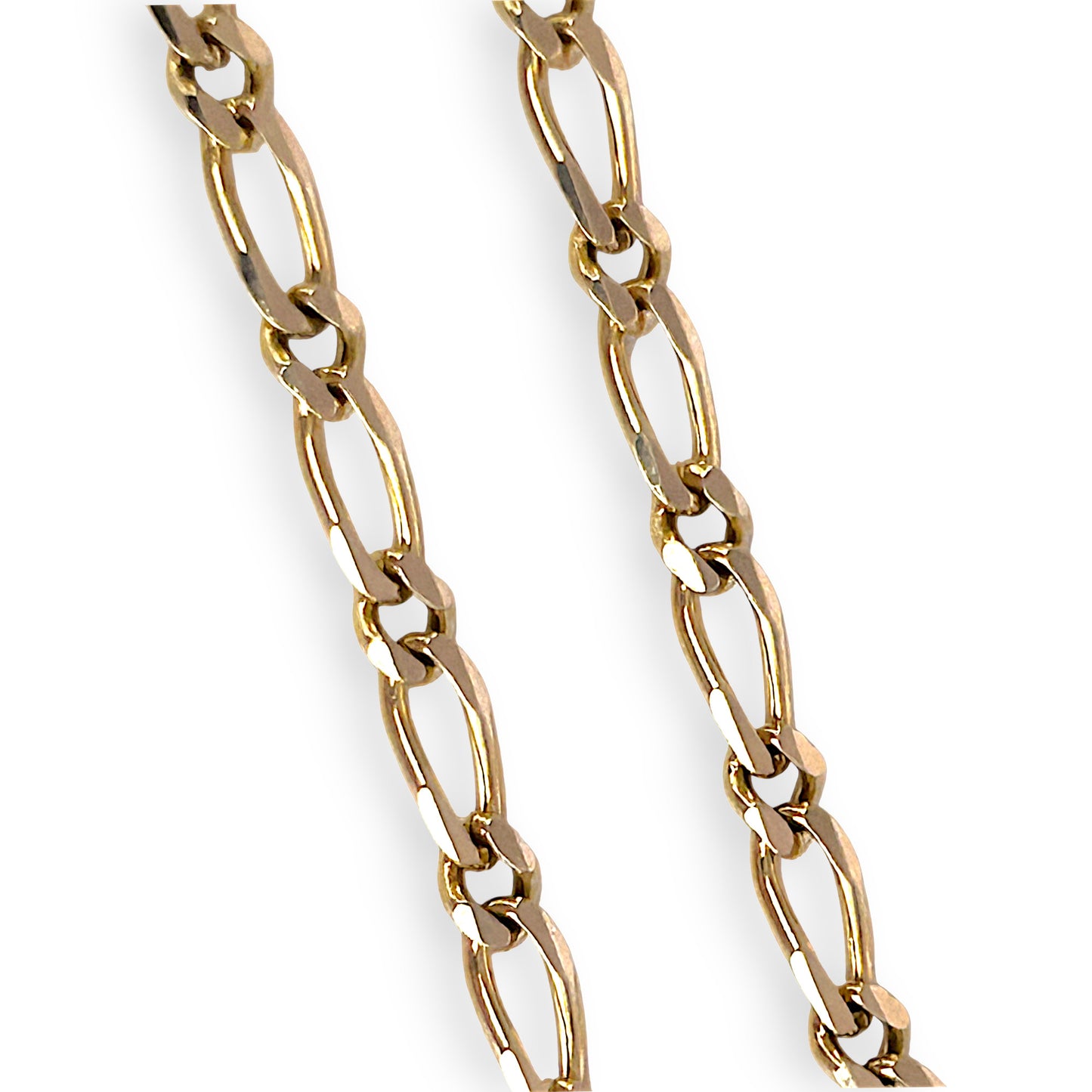 GOLD DEAL | 9ct (9K) Gold Sentimental Figaro Bracelet 18cm Padlock & Safety Chain