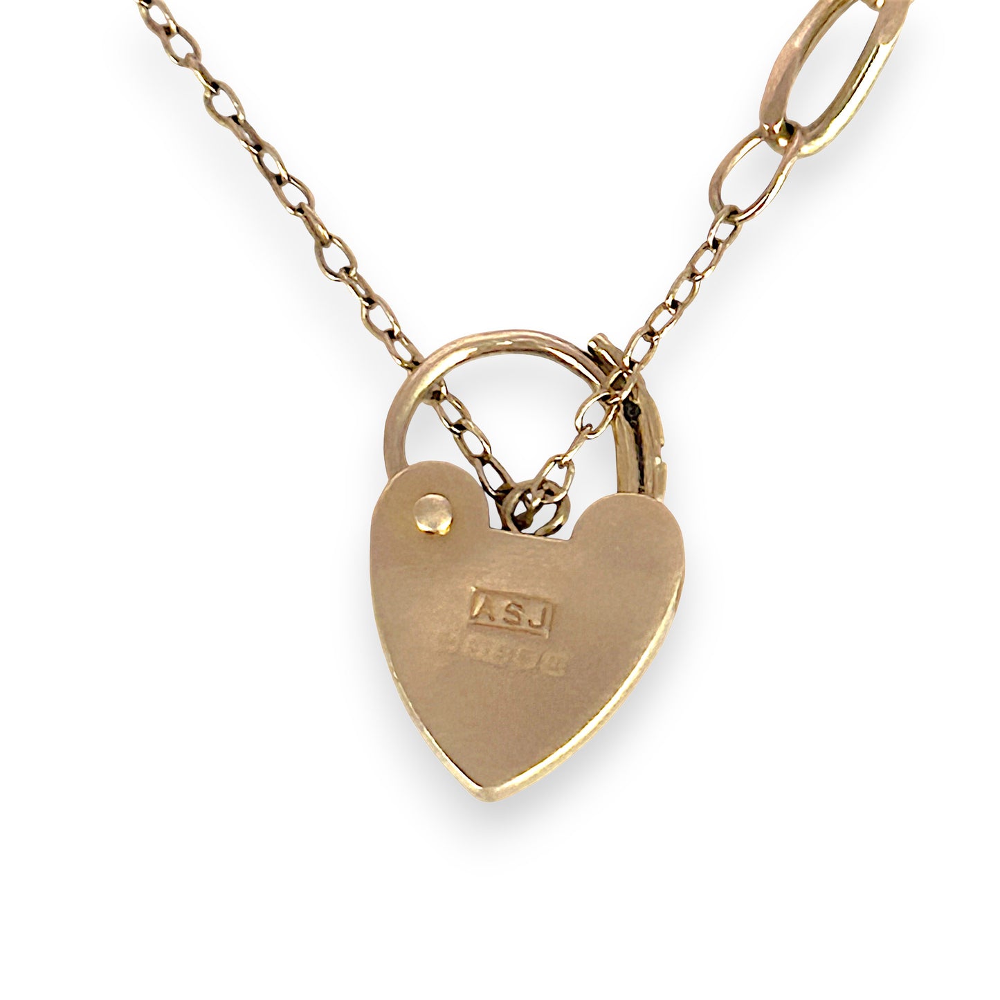 GOLD DEAL | 9ct (9K) Gold Sentimental Figaro Bracelet 18cm Padlock & Safety Chain