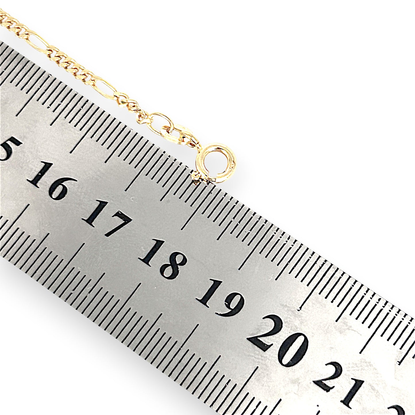 GOLD DEAL | 9ct (9K) Gold Engravable Plate ID Figaro 5-1 Bracelet 18cm