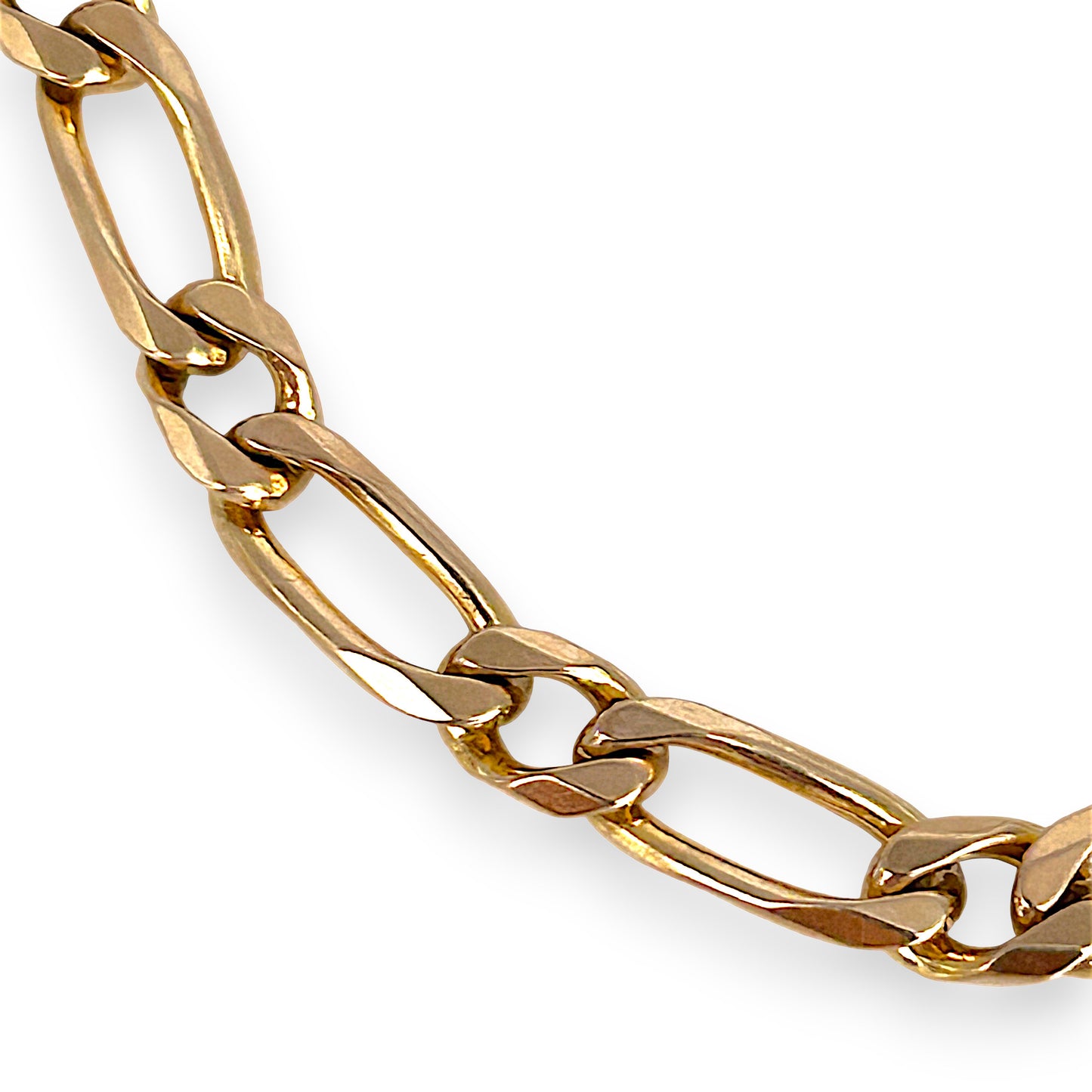 GOLD DEAL | NZ 9ct (9K) Gold Flawless Figaro Elongated Link Bracelet 21.5cm