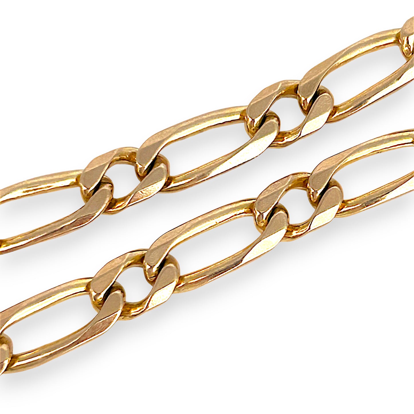 GOLD DEAL | NZ 9ct (9K) Gold Flawless Figaro Elongated Link Bracelet 21.5cm