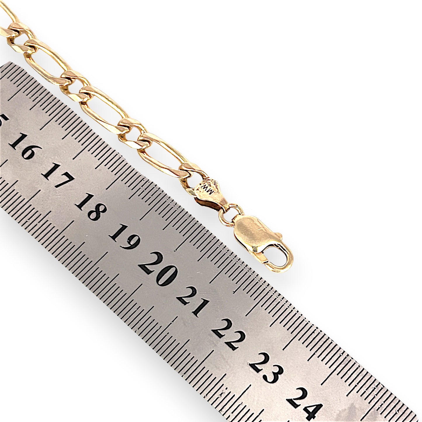 GOLD DEAL | NZ 9ct (9K) Gold Flawless Figaro Elongated Link Bracelet 21.5cm