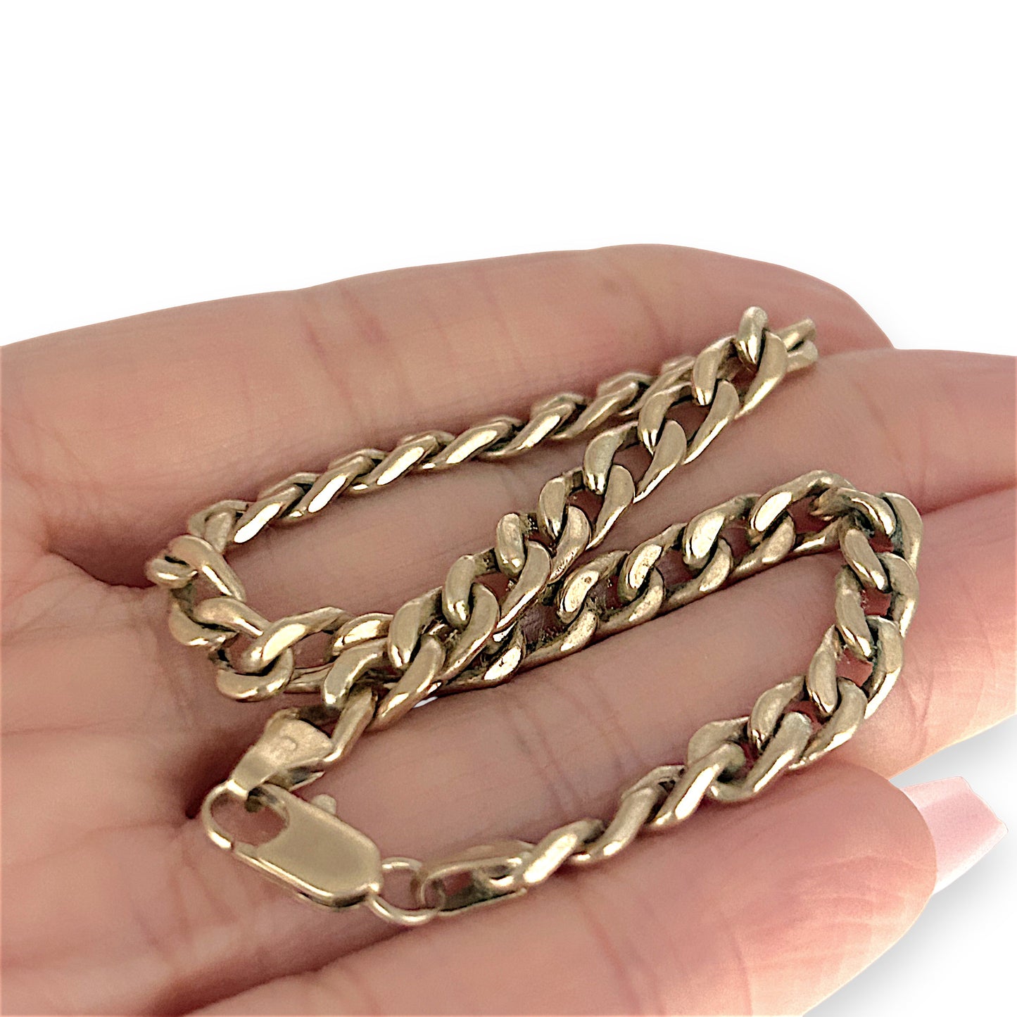GOLD DEAL | 9ct (9K) Gold Smooth Curb Link Bracelet 21cm
