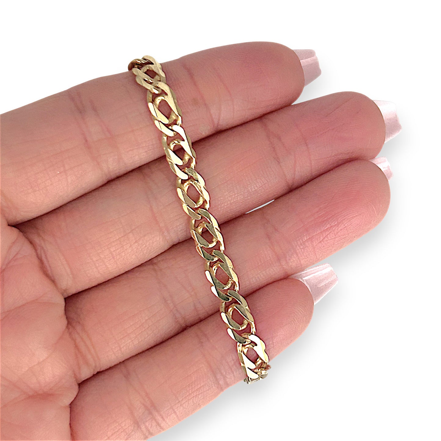 GOLD DEAL | 9ct (9K) Gold Modern Edge Double Link Bracelet 18cm