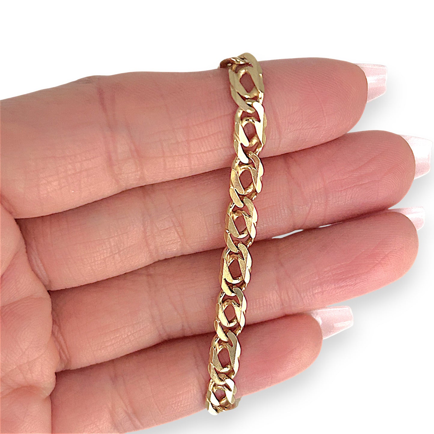 GOLD DEAL | 9ct (9K) Gold Modern Edge Double Link Bracelet 18cm