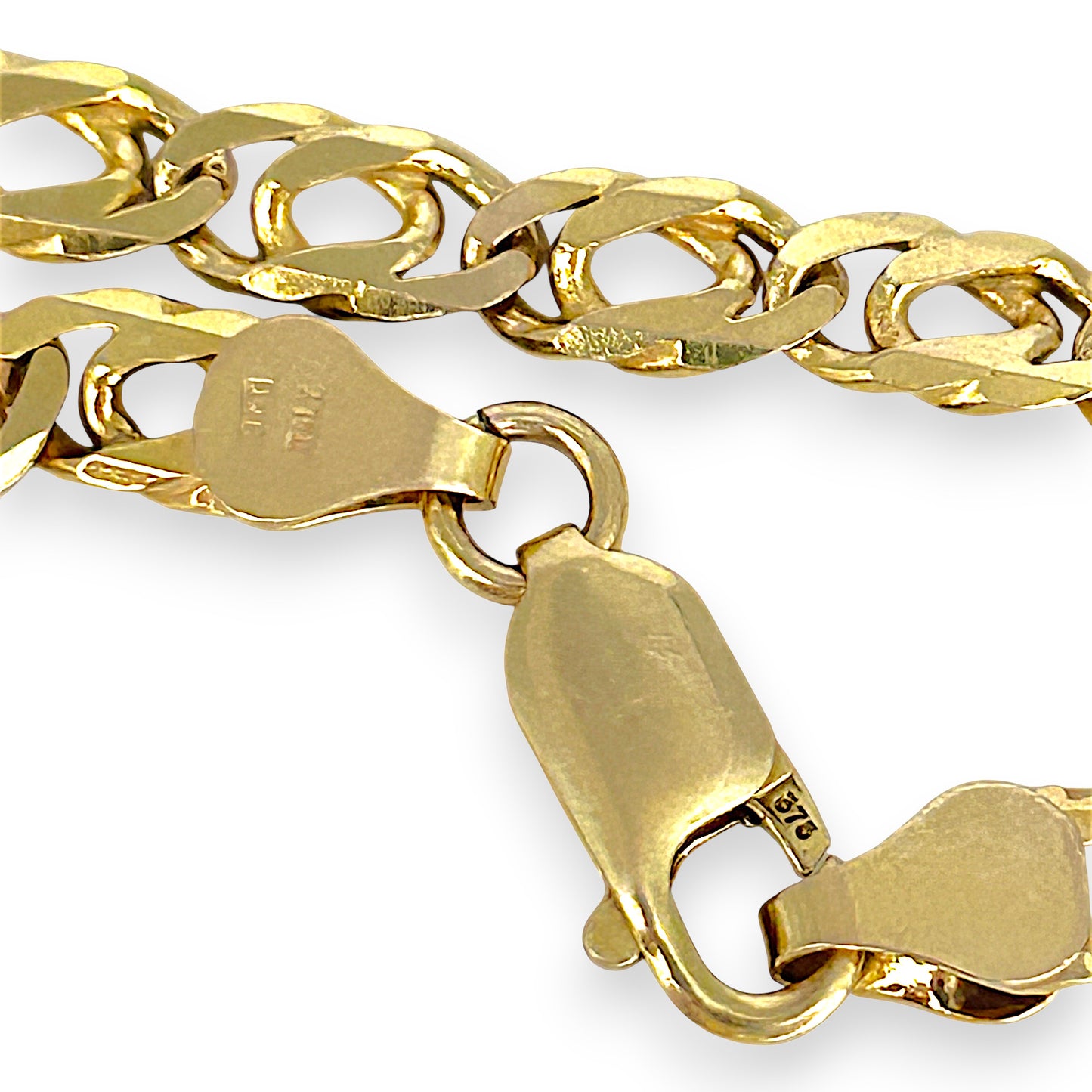 GOLD DEAL | 9ct (9K) Gold Modern Edge Double Link Bracelet 18cm