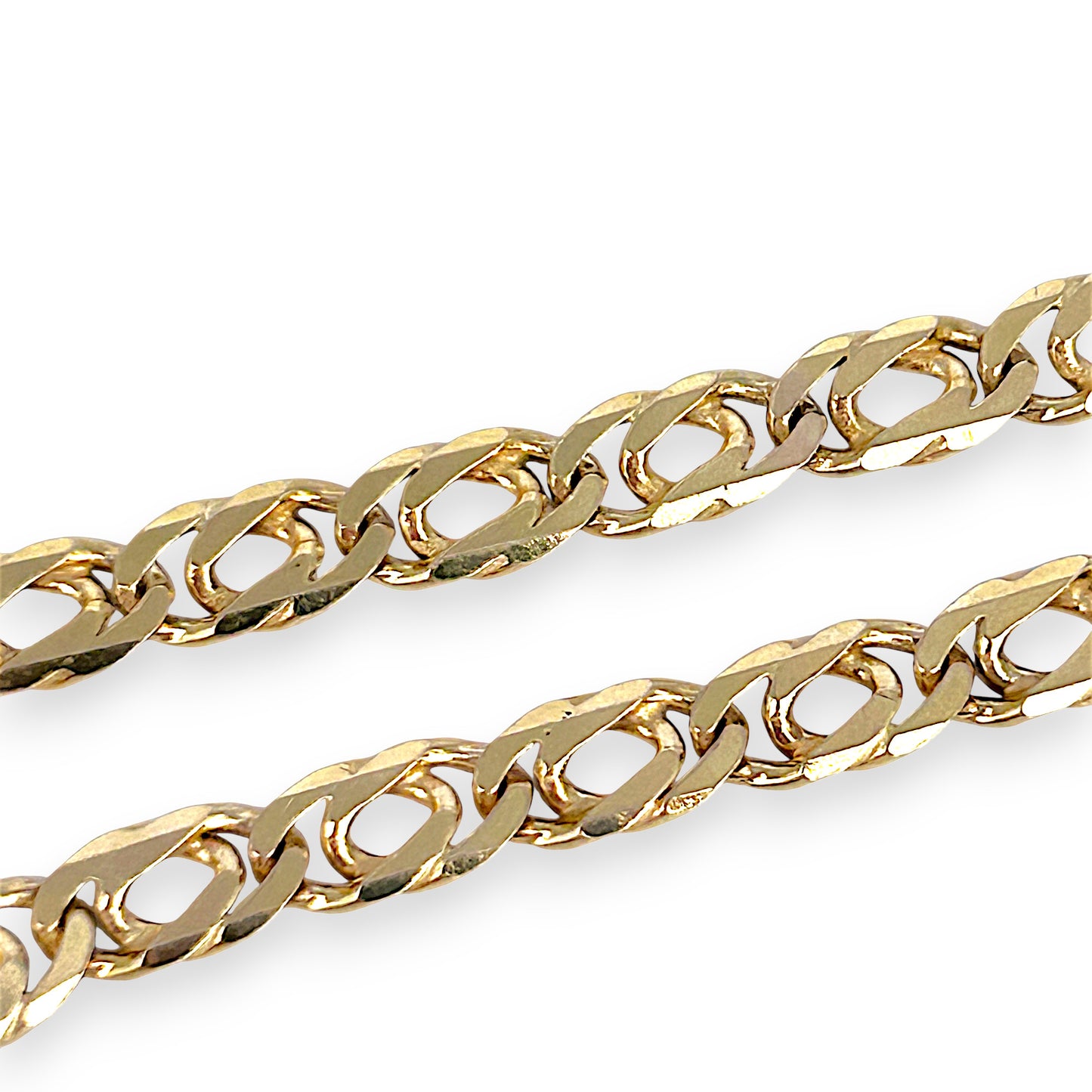 GOLD DEAL | 9ct (9K) Gold Modern Edge Double Link Bracelet 18cm