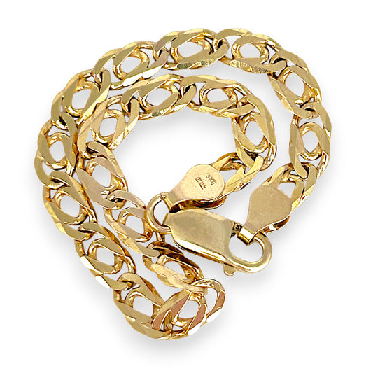 GOLD DEAL | 9ct (9K) Gold Modern Edge Double Link Bracelet 18cm