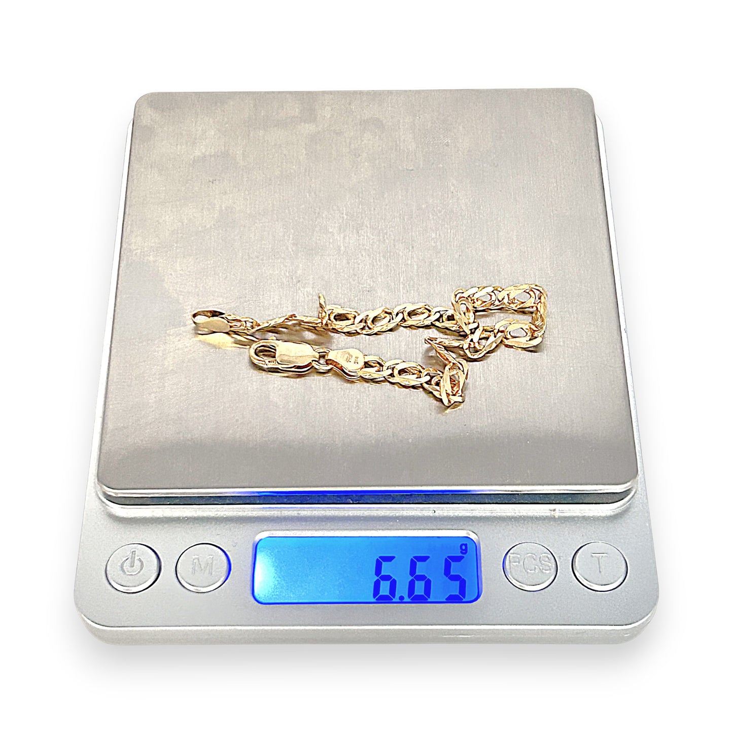 GOLD DEAL | 9ct (9K) Gold Modern Edge Double Link Bracelet 18cm