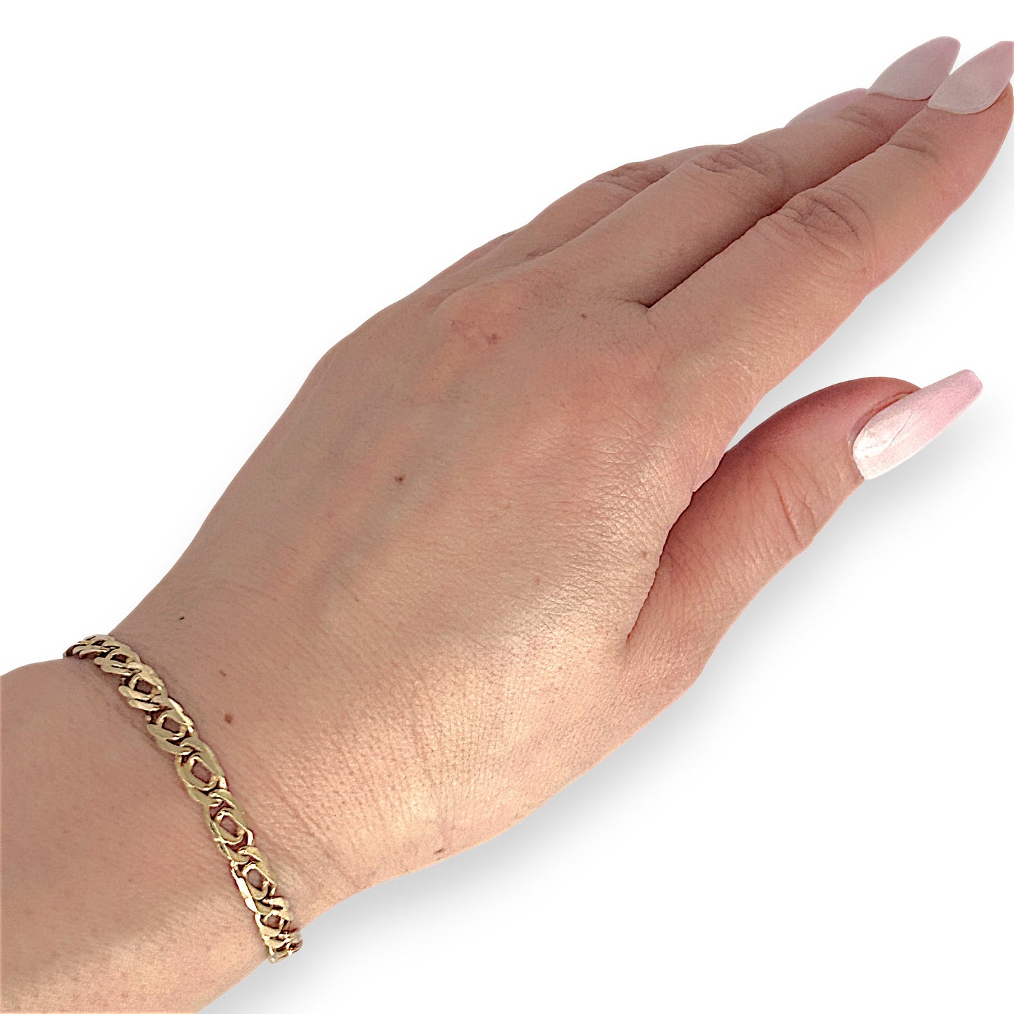 GOLD DEAL | 9ct (9K) Gold Modern Edge Double Link Bracelet 18cm