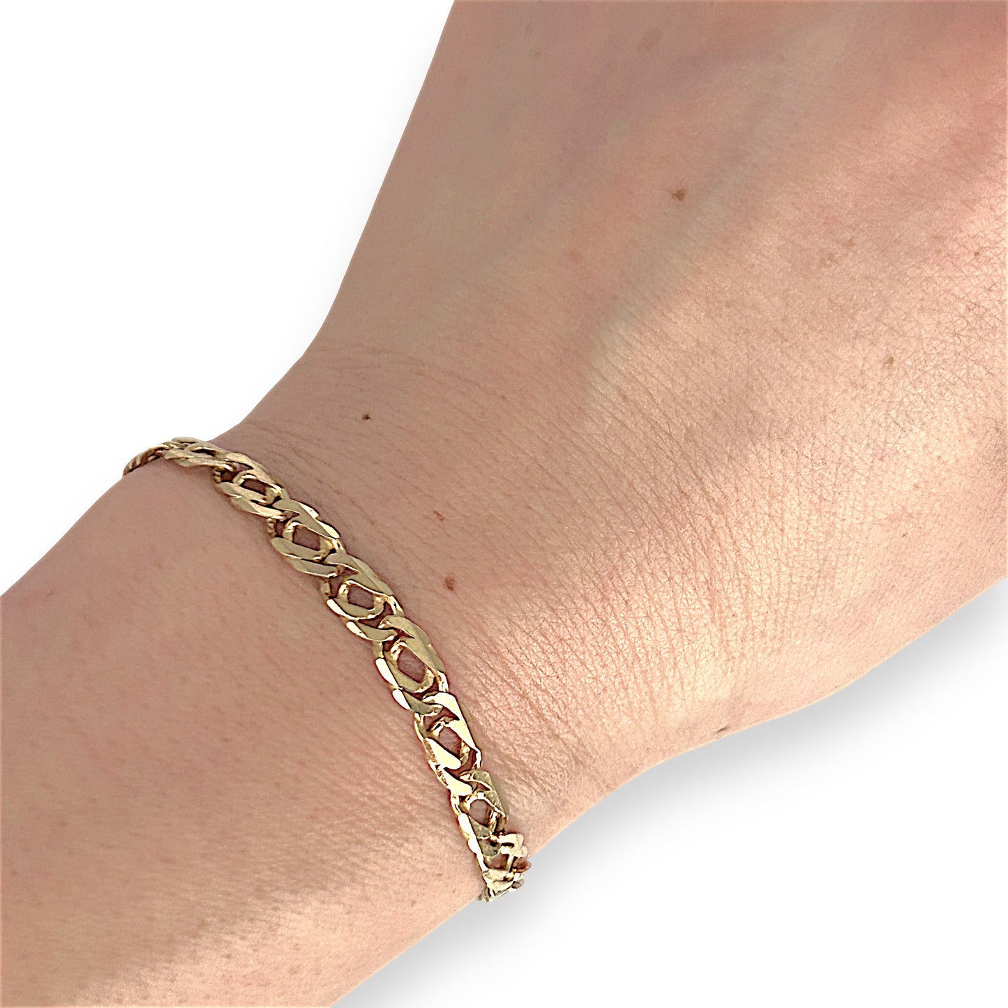 GOLD DEAL | 9ct (9K) Gold Modern Edge Double Link Bracelet 18cm