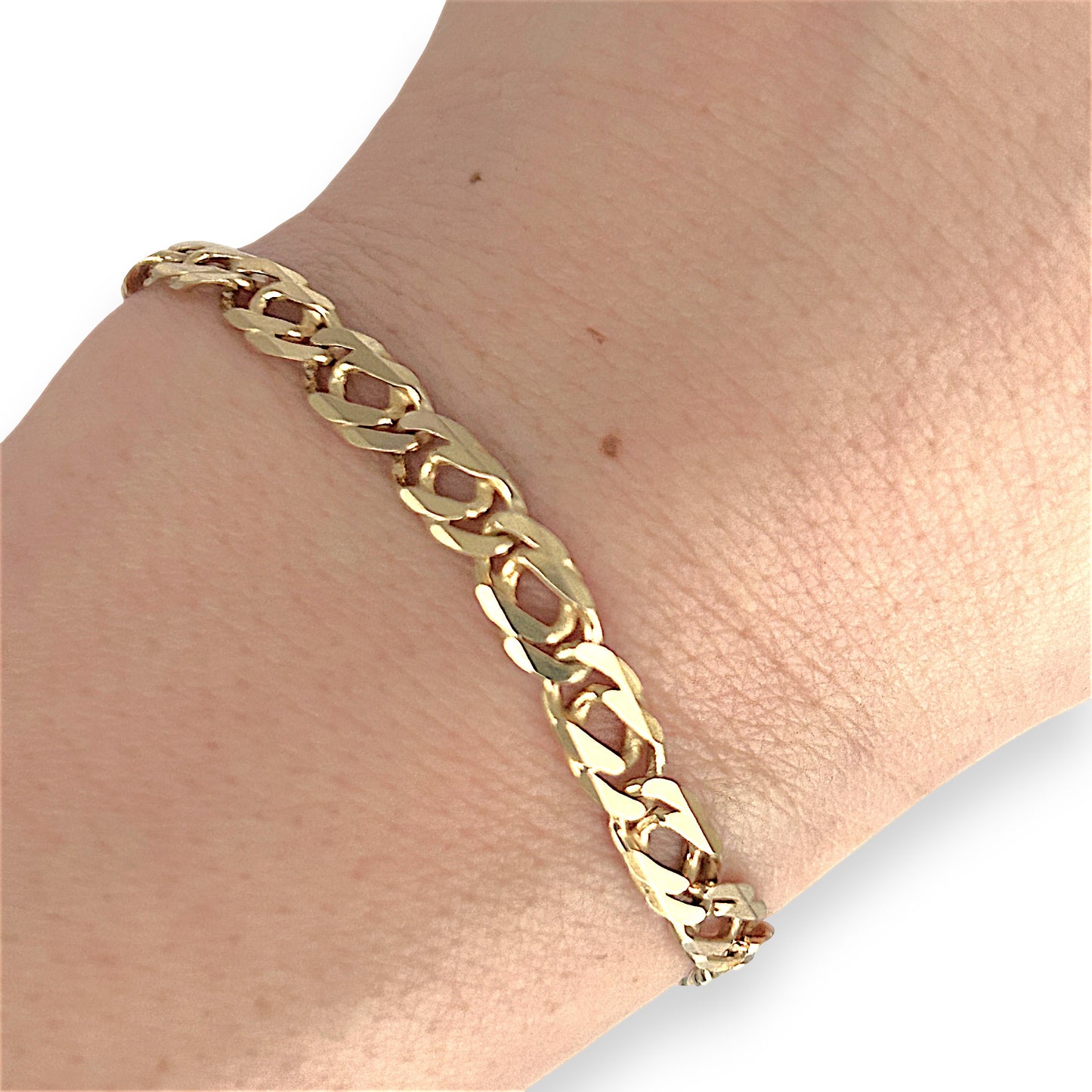 GOLD DEAL | 9ct (9K) Gold Modern Edge Double Link Bracelet 18cm