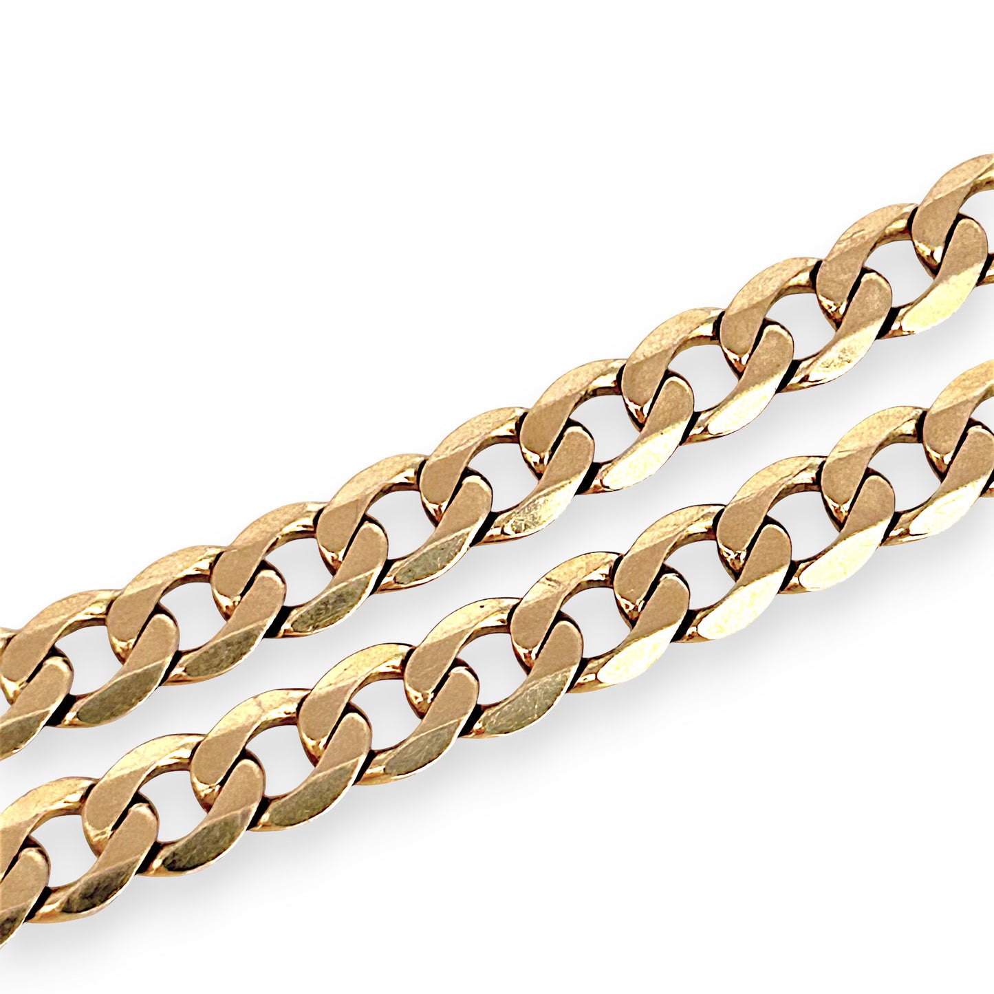 GOLD DEAL | 9ct (9K) Gold Contemporary Edge Flat Curb Bracelet 21cm