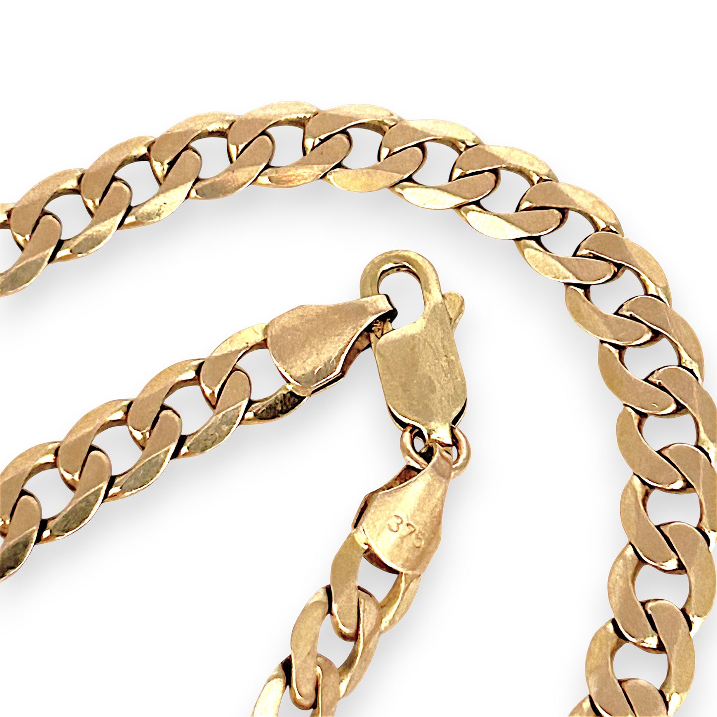 GOLD DEAL | 9ct (9K) Gold Contemporary Edge Flat Curb Bracelet 21cm