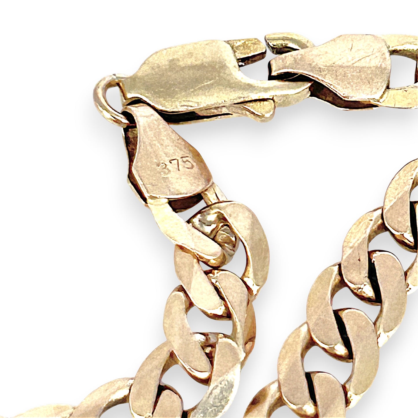 GOLD DEAL | 9ct (9K) Gold Contemporary Edge Flat Curb Bracelet 21cm