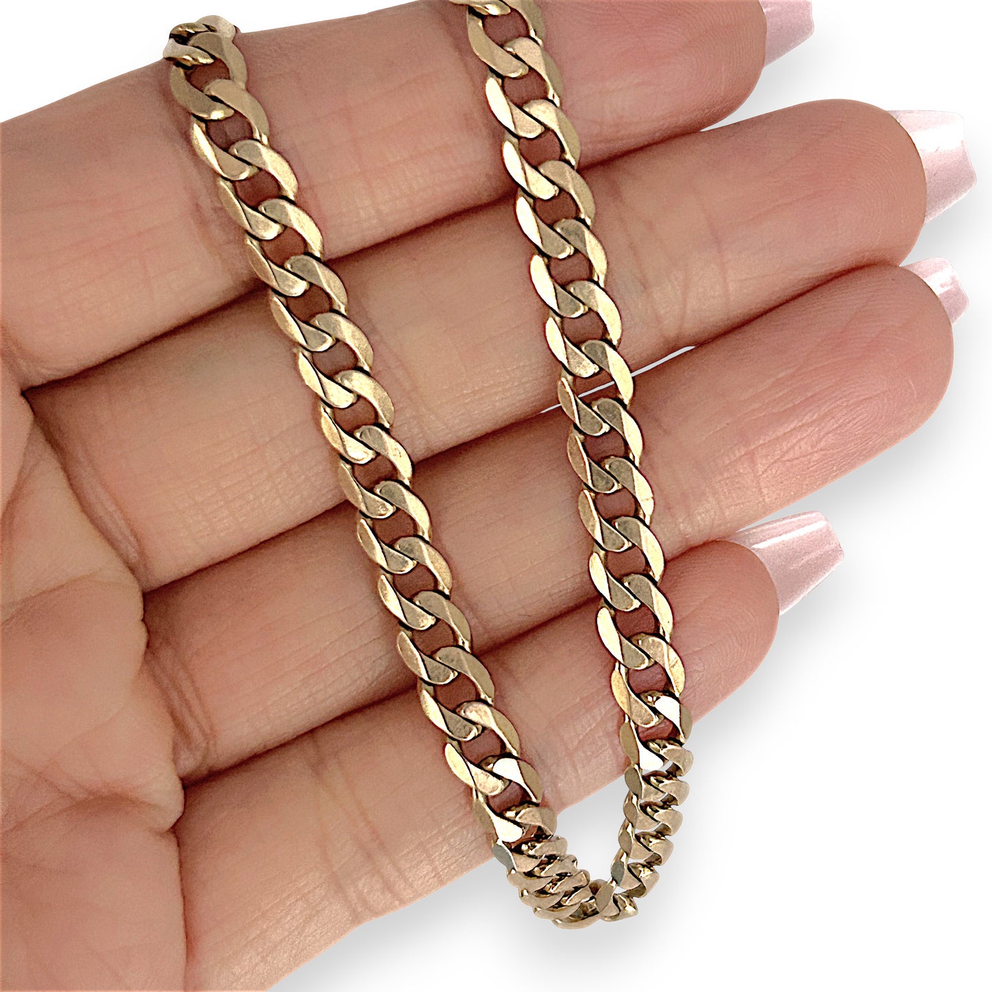GOLD DEAL | 9ct (9K) Gold Contemporary Edge Flat Curb Bracelet 21cm