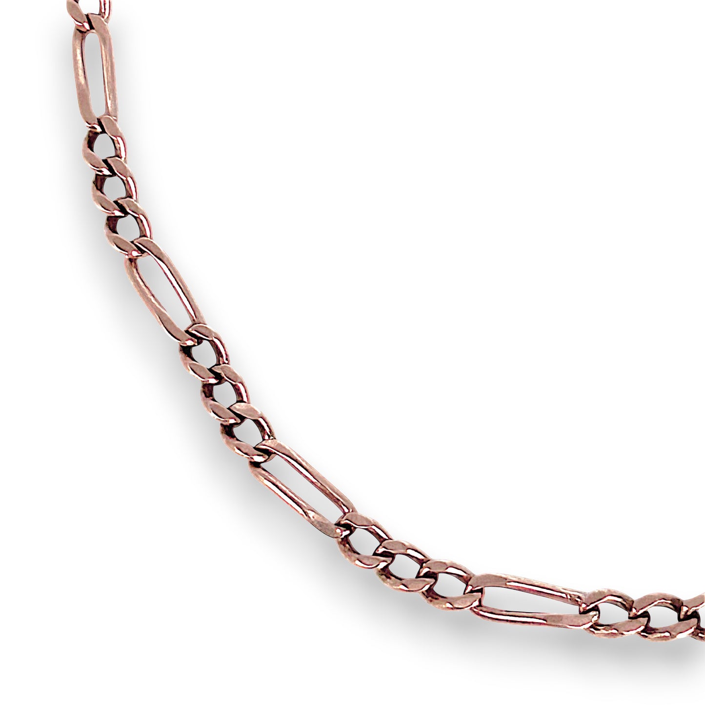 GOLD DEAL | 9ct (9K) Rose Gold Figaro 3-1 Bracelet 21.5cm