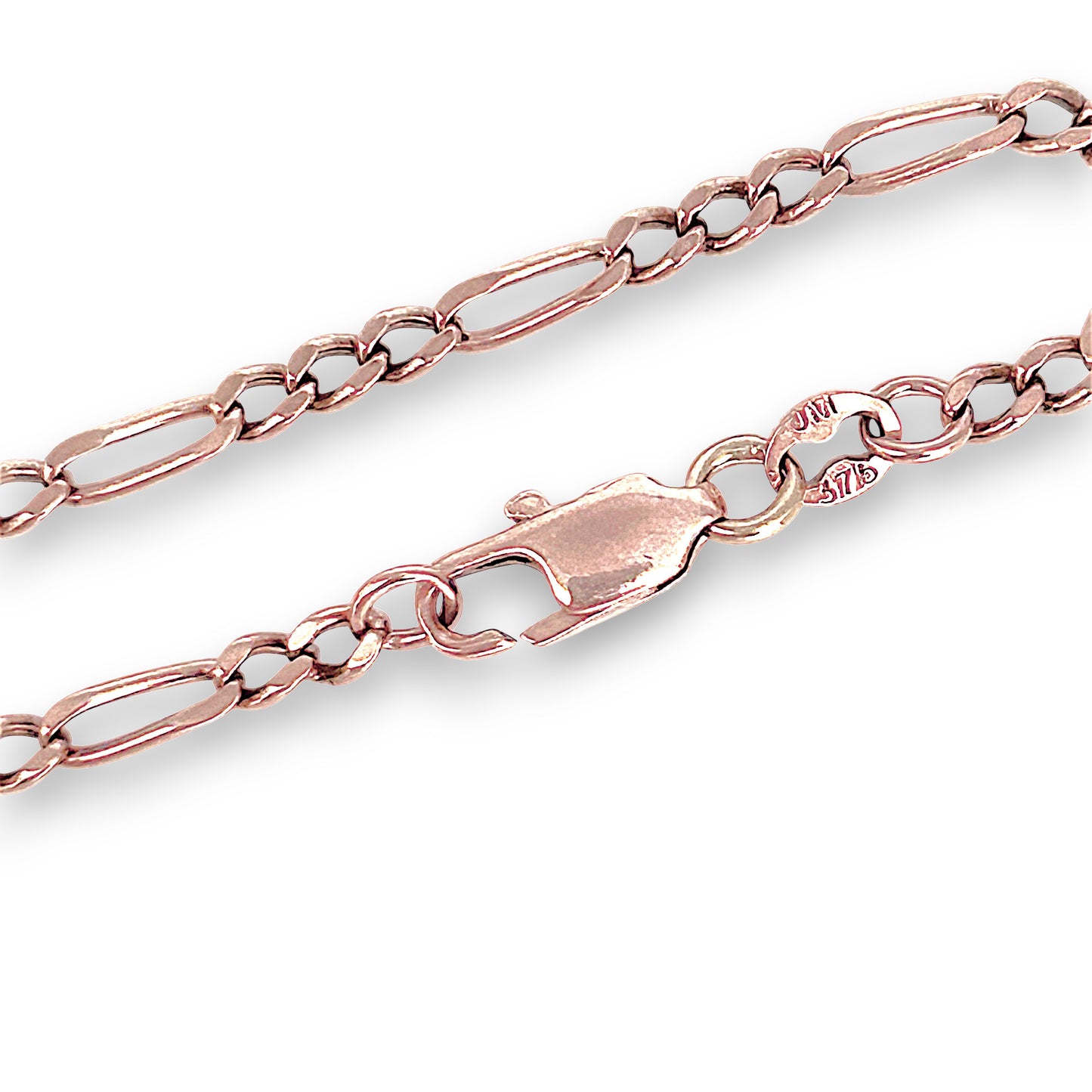 GOLD DEAL | 9ct (9K) Rose Gold Figaro 3-1 Bracelet 21.5cm