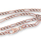 GOLD DEAL | 9ct (9K) Rose Gold Figaro 3-1 Bracelet 21.5cm