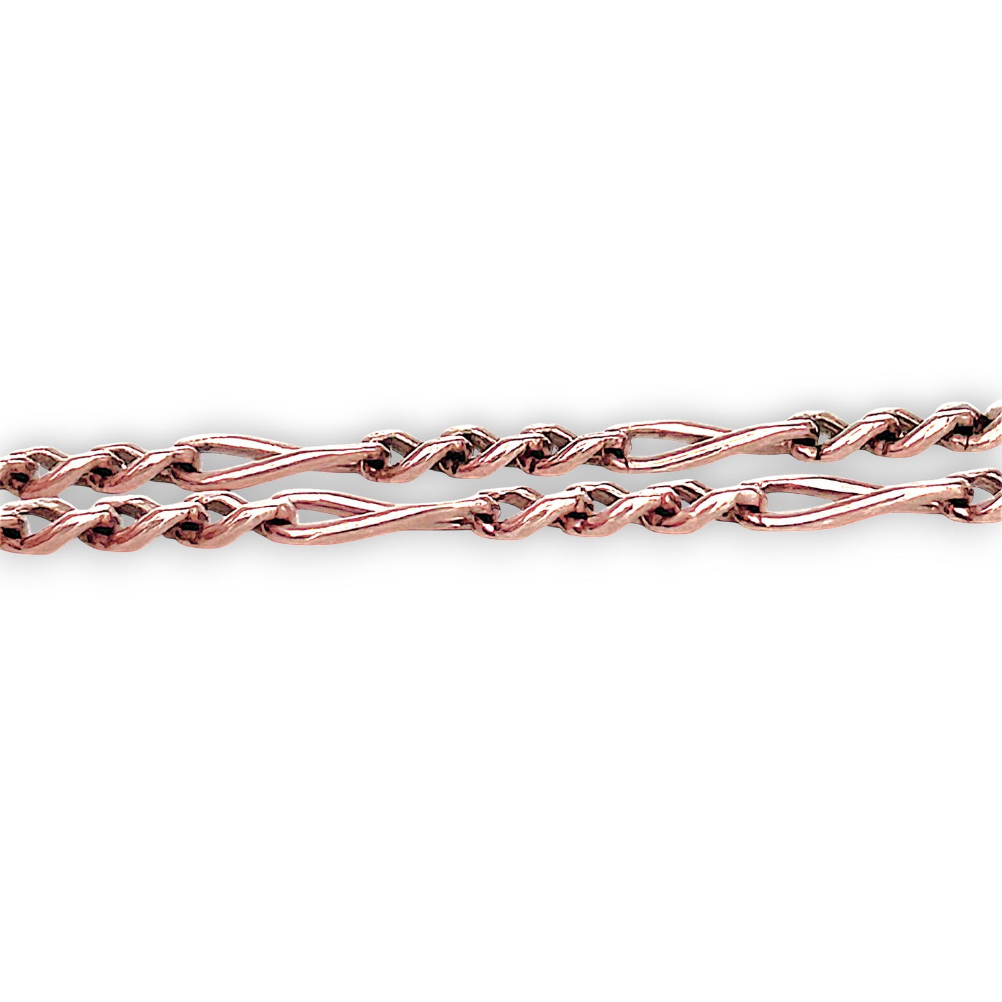 GOLD DEAL | 9ct (9K) Rose Gold Figaro 3-1 Bracelet 21.5cm