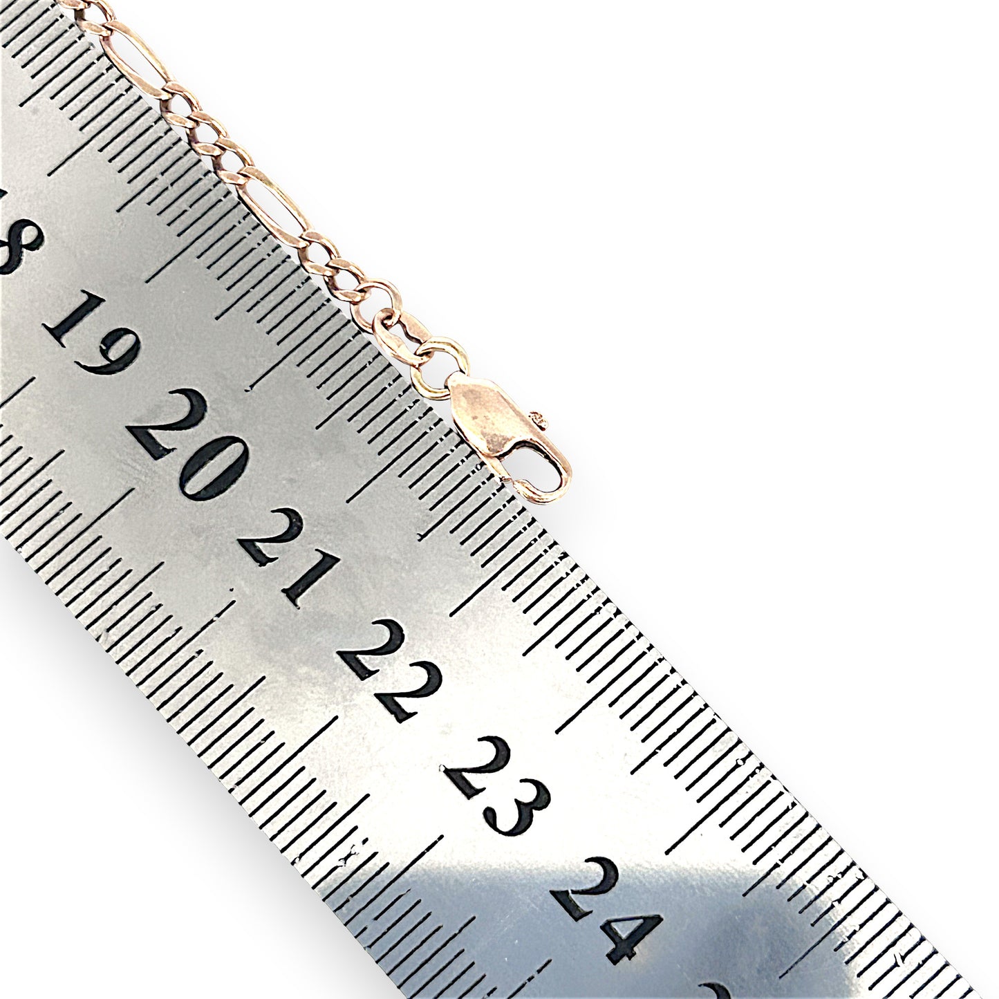 GOLD DEAL | 9ct (9K) Rose Gold Figaro 3-1 Bracelet 21.5cm